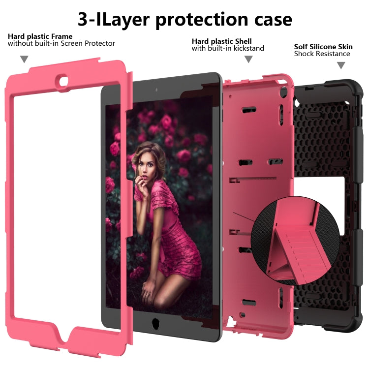 For iPad 10.2 Shockproof Two-Color Silicone Protection Case with Holder & Pen Slot