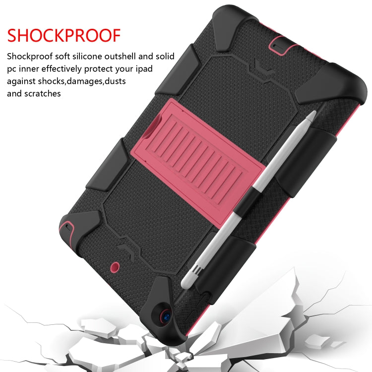 For iPad 10.2 Shockproof Two-Color Silicone Protection Case with Holder & Pen Slot