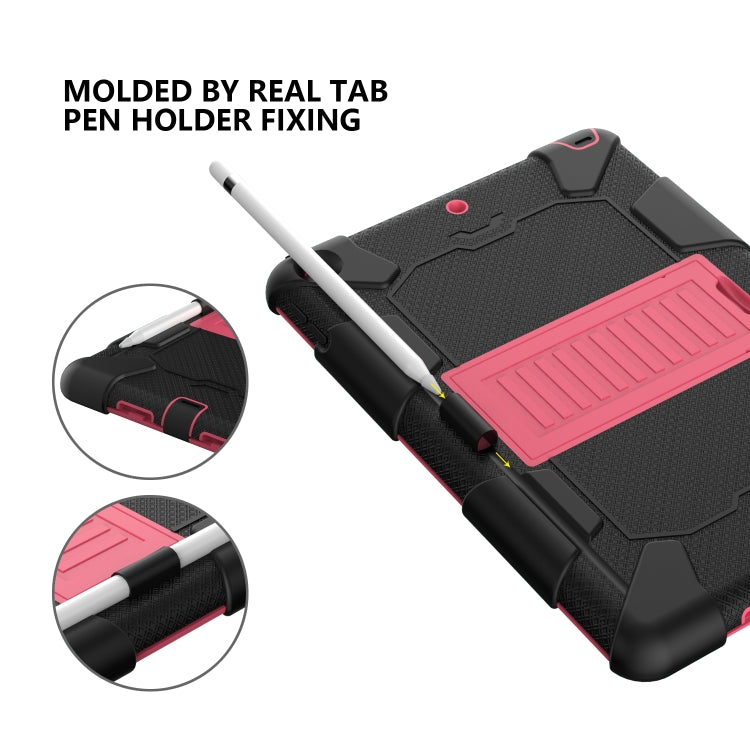 For iPad 10.2 Shockproof Two-Color Silicone Protection Case with Holder & Pen Slot