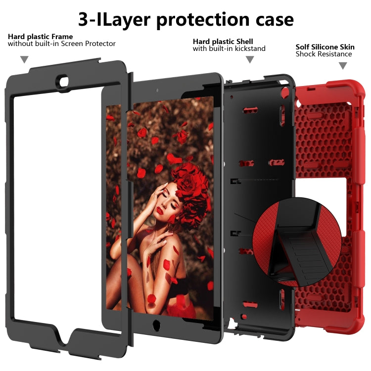 For iPad 10.2 Shockproof Two-Color Silicone Protection Case with Holder & Pen Slot