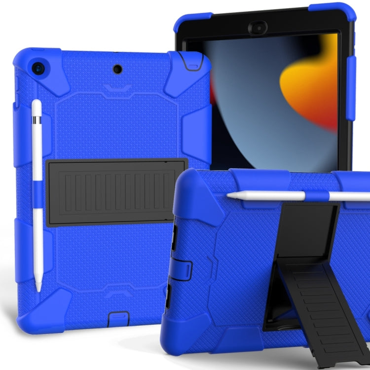 For iPad 10.2 Shockproof Two-Color Silicone Protection Case with Holder & Pen Slot