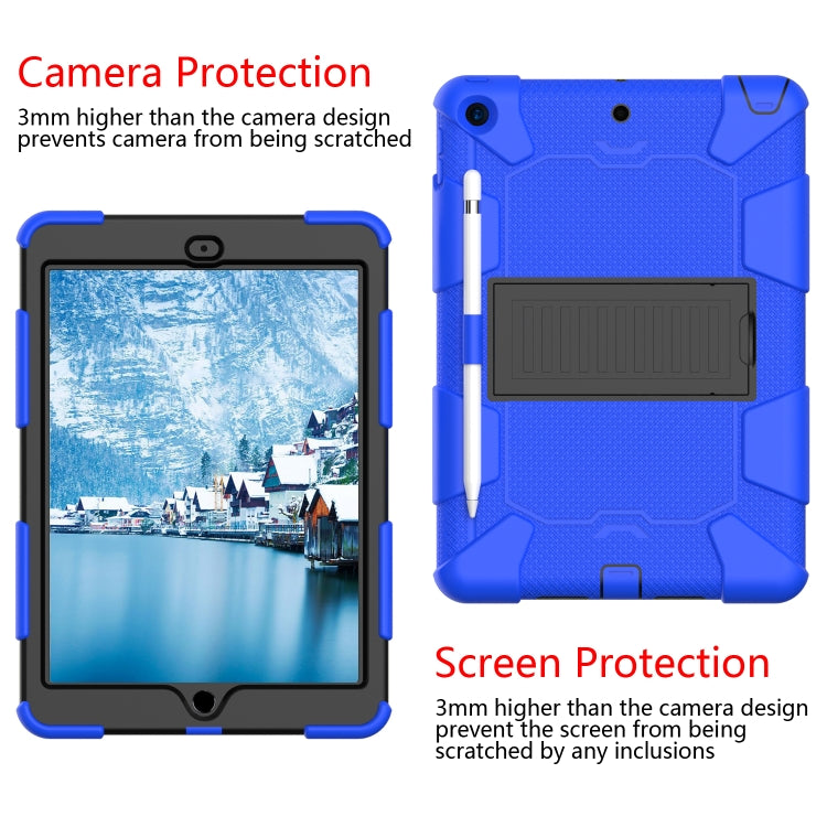 For iPad 10.2 Shockproof Two-Color Silicone Protection Case with Holder & Pen Slot