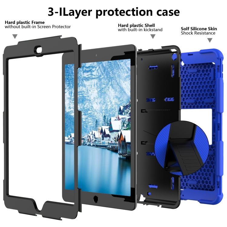 For iPad 10.2 Shockproof Two-Color Silicone Protection Case with Holder & Pen Slot