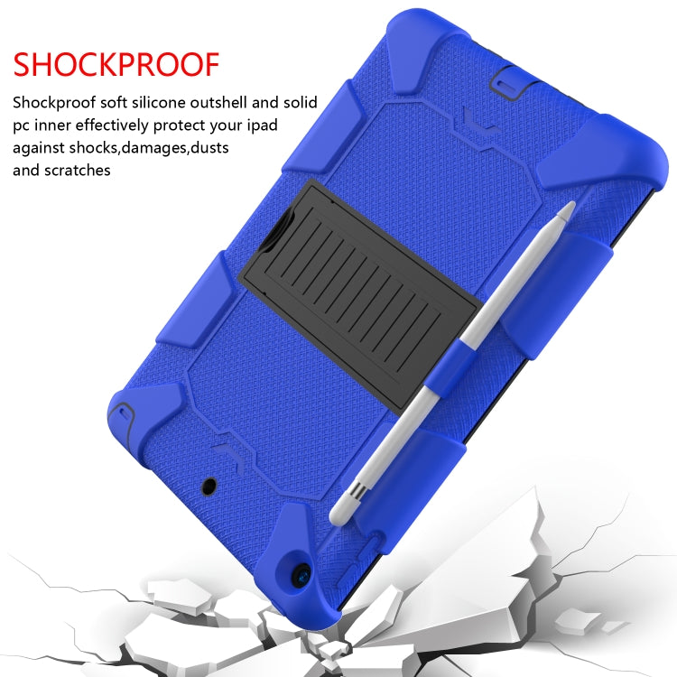 For iPad 10.2 Shockproof Two-Color Silicone Protection Case with Holder & Pen Slot