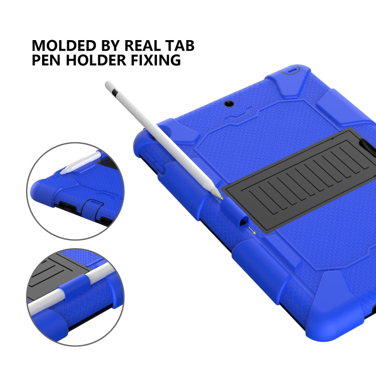 For iPad 10.2 Shockproof Two-Color Silicone Protection Case with Holder & Pen Slot