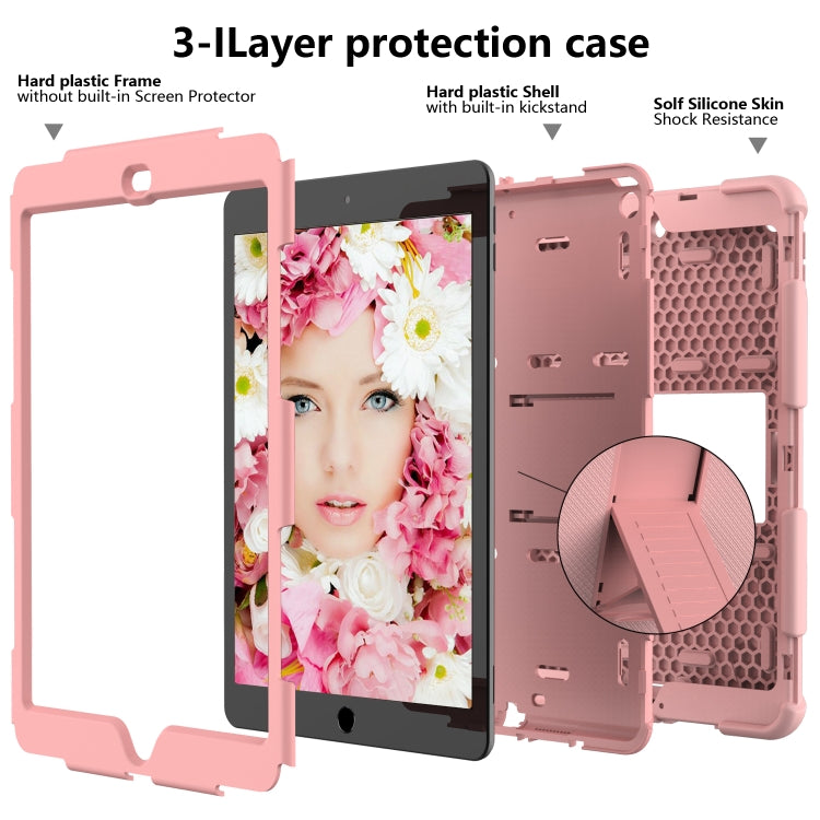 For iPad 10.2 Shockproof Two-Color Silicone Protection Case with Holder & Pen Slot