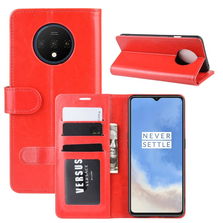 For OnePlus 7T R64 Texture Single Fold Horizontal Flip Leather Case with Holder & Card Slots & Wallet