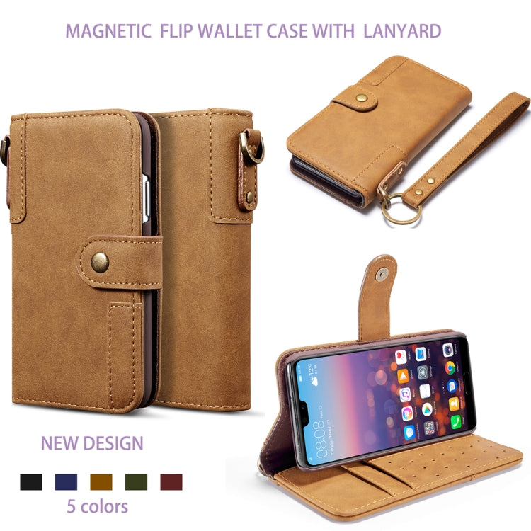 For Huawei  P20 Lite Cowhide Texture Horizontal Flip Leather Case, with Holder & Card Slots & Wallet & Lanyard