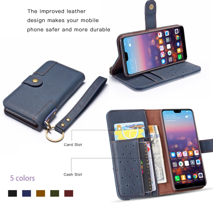 For Huawei  P20 Lite Cowhide Texture Horizontal Flip Leather Case, with Holder & Card Slots & Wallet & Lanyard