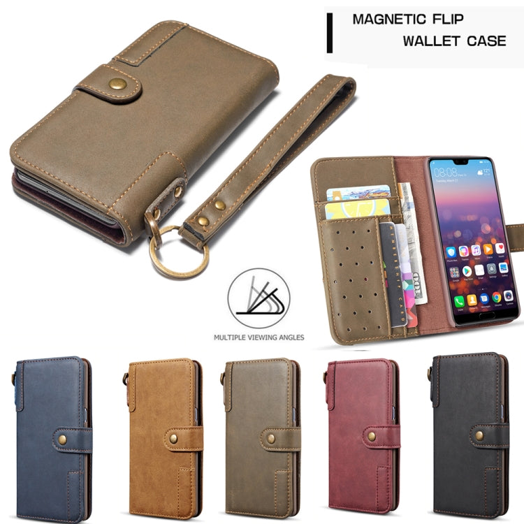 For Huawei P20 Cowhide Texture Horizontal Flip Leather Case with Holder & Card Slots & Wallet & Lanyard