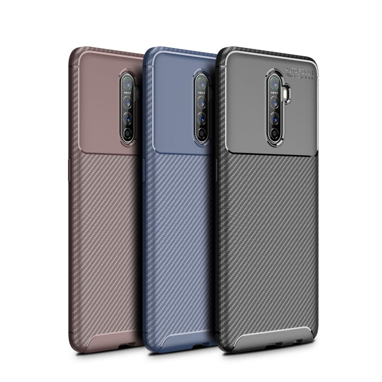 For OPPO Reno  Ace Beetle Series Carbon Fiber Texture Shockproof TPU Case(Blue)