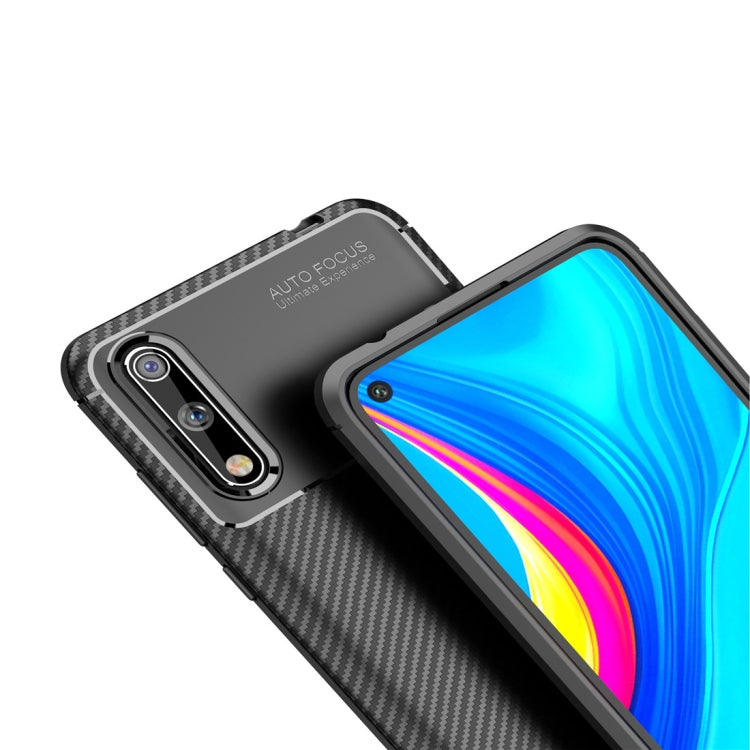 For Huawei Enjoy 10s Beetle Series Carbon Fiber Texture Shockproof TPU Case