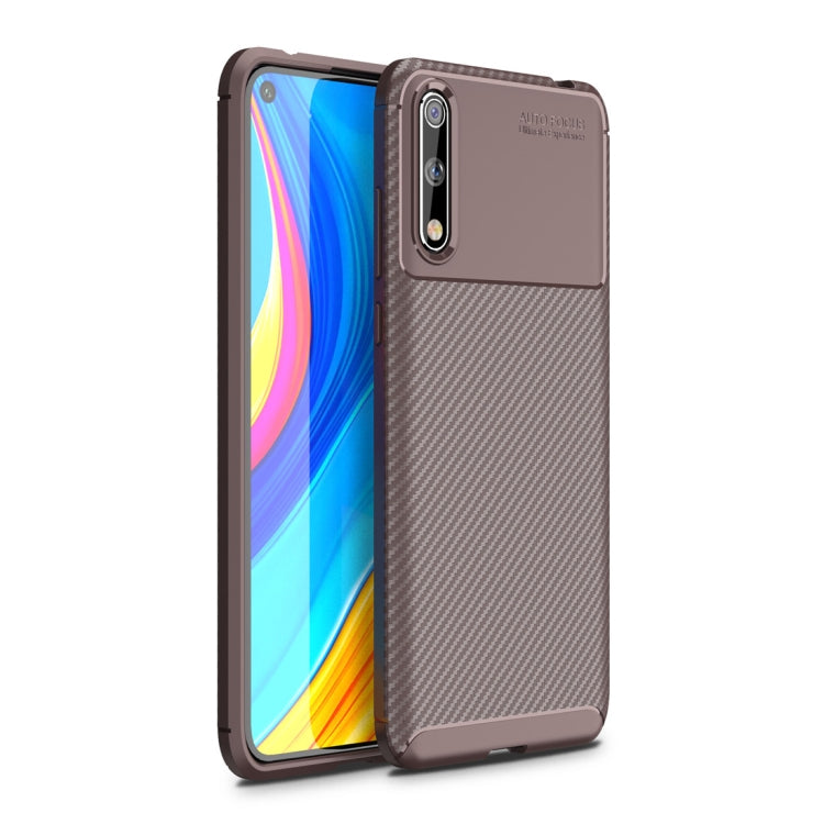 For Huawei Enjoy 10s Beetle Series Carbon Fiber Texture Shockproof TPU Case