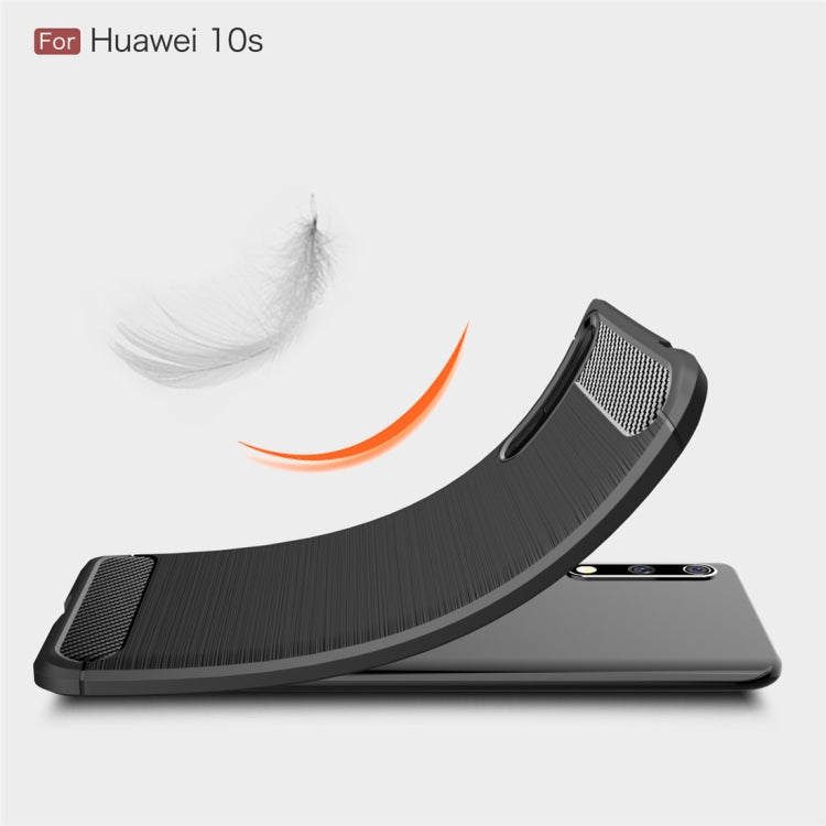 For Huawei Enjoy 10s Brushed Texture Carbon Fiber TPU Case