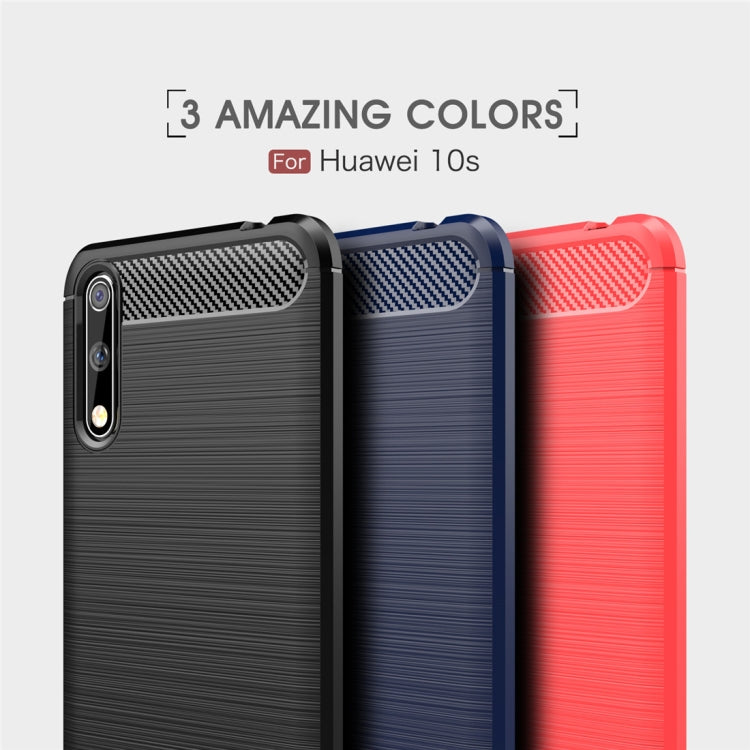 For Huawei Enjoy 10s Brushed Texture Carbon Fiber TPU Case