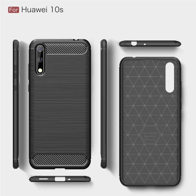 For Huawei Enjoy 10s Brushed Texture Carbon Fiber TPU Case
