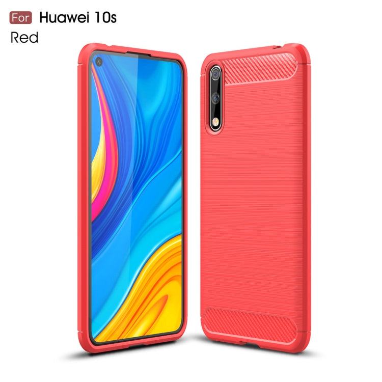 For Huawei Enjoy 10s Brushed Texture Carbon Fiber TPU Case