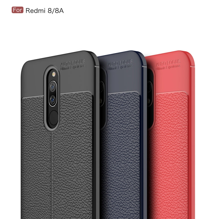 For Xiaomi Redmi 8  Litchi Texture TPU Shockproof Case(Navy Blue)