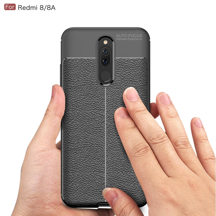 For Xiaomi Redmi 8  Litchi Texture TPU Shockproof Case(Navy Blue)