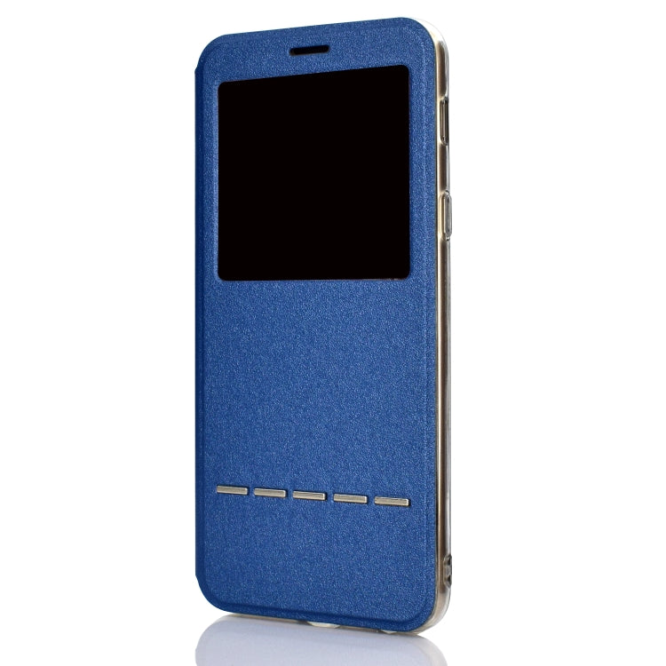 For iPhone 11 Pro Max Matte Texture Horizontal Flip Bracket Mobile Phone Holster Window with Caller ID and Metal Button Slide To Unlock