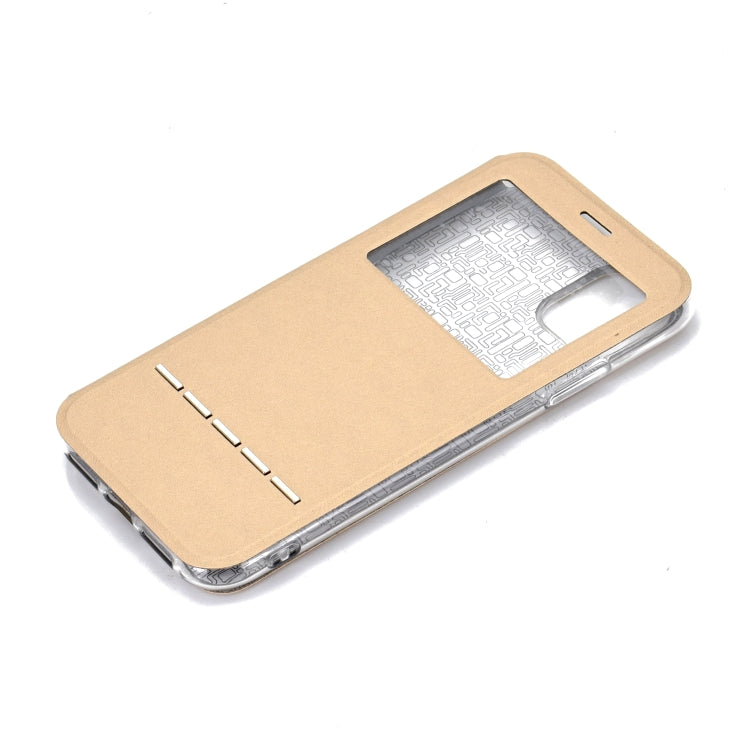 For iPhone 11 Pro Max Matte Texture Horizontal Flip Bracket Mobile Phone Holster Window with Caller ID and Metal Button Slide To Unlock