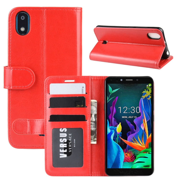 For LG K20 (2019) R64 Texture Single Fold Horizontal Flip Leather Case with Holder & Card Slots & Wallet