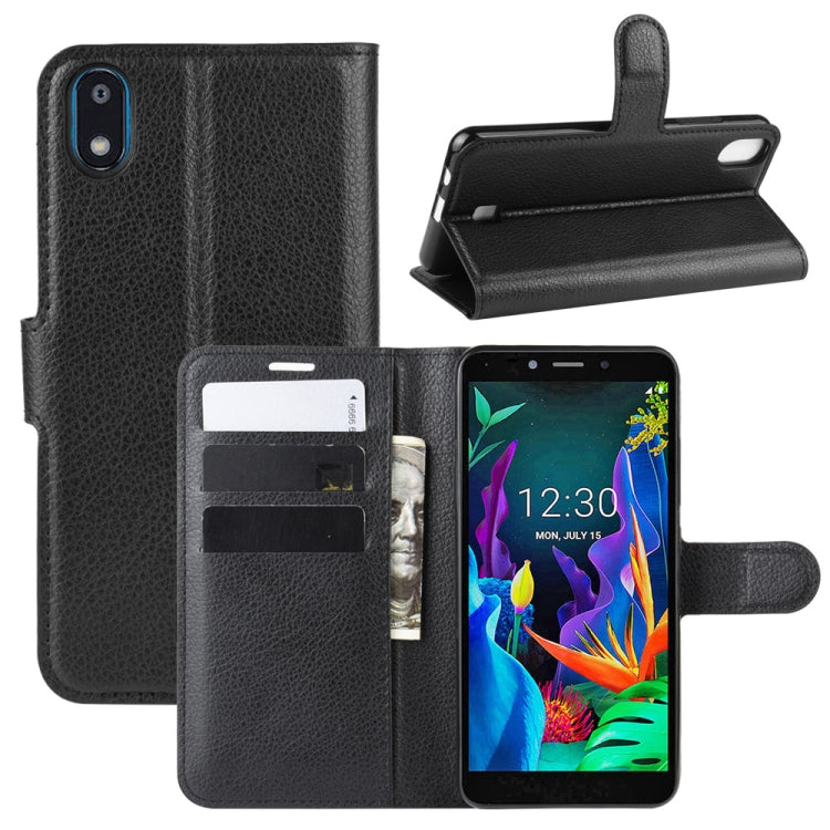 For LG K20 (2019)   Litchi Texture Horizontal Flip Leather Case with Wallet & Holder & Card Slots