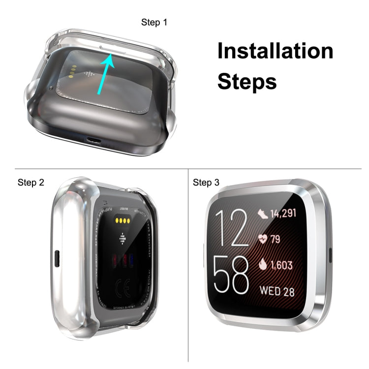 ENKAY Hat-prince Full Coverage Electroplate TPU Case for Fitbit Versa 2