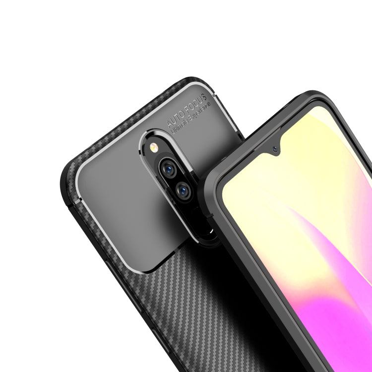 For Xiaomi Redmi 8A Carbon Fiber Texture Shockproof TPU Case(Brown)