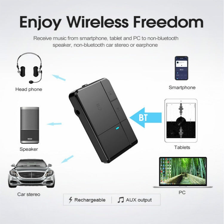 J20 Bluetooth Receiver 3.5mm Wireless 5.0 Bluetooth Adapter with Audio Converter