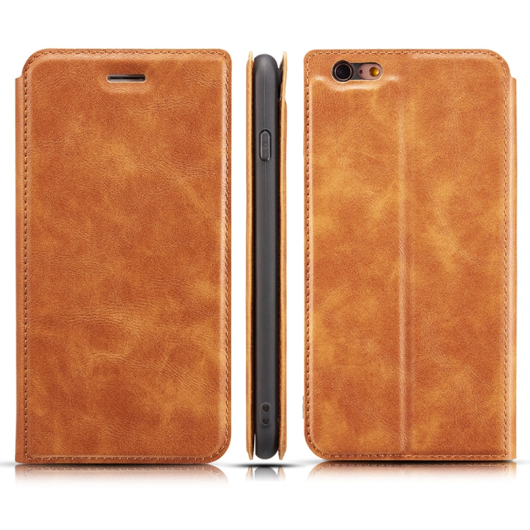 For iPhone 6 & 6s Retro Simple Ultra-thin Magnetic Leather Case with Holder & Card Slots & Lanyard
