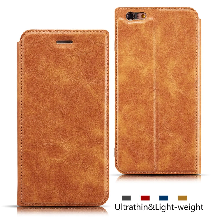 For iPhone 6 & 6s Retro Simple Ultra-thin Magnetic Leather Case with Holder & Card Slots & Lanyard