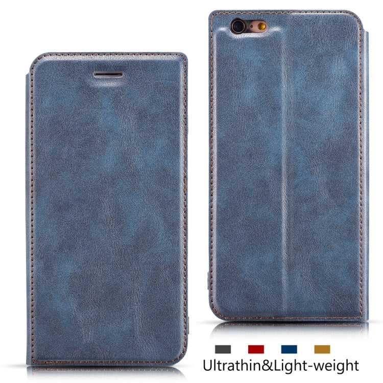 For iPhone 6 & 6s Retro Simple Ultra-thin Magnetic Leather Case with Holder & Card Slots & Lanyard