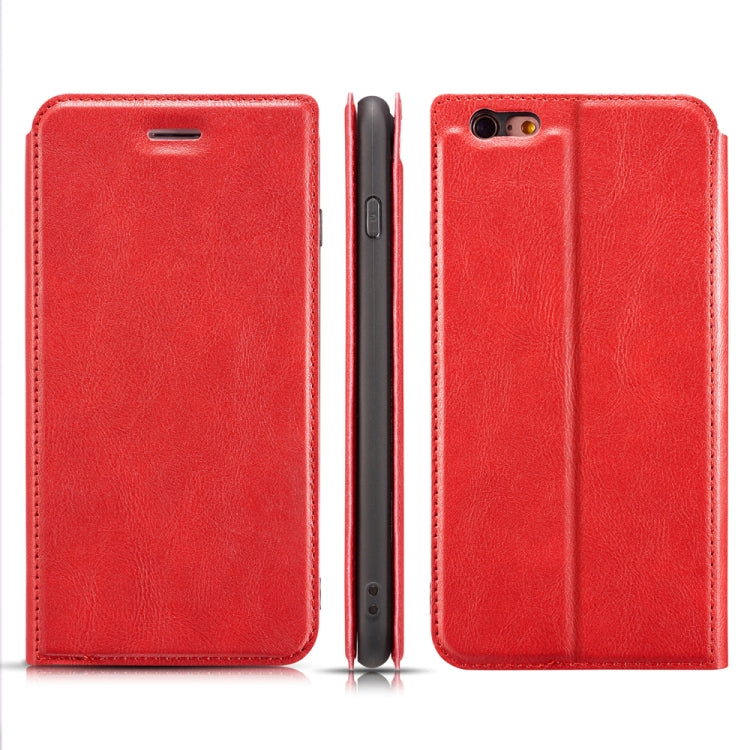 For iPhone 6 & 6s Retro Simple Ultra-thin Magnetic Leather Case with Holder & Card Slots & Lanyard