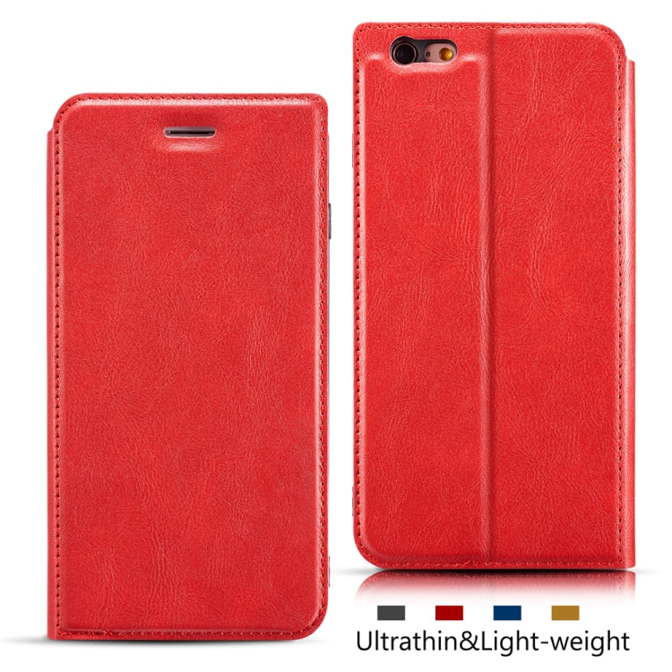For iPhone 6 & 6s Retro Simple Ultra-thin Magnetic Leather Case with Holder & Card Slots & Lanyard