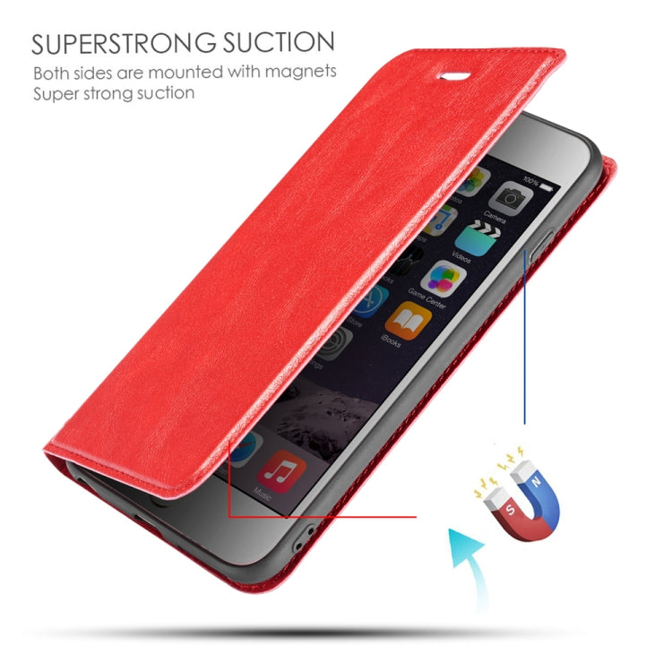 For iPhone 6 & 6s Retro Simple Ultra-thin Magnetic Leather Case with Holder & Card Slots & Lanyard