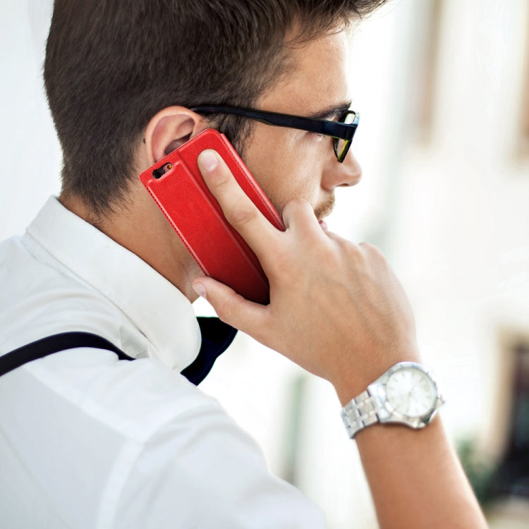 For iPhone 6 & 6s Retro Simple Ultra-thin Magnetic Leather Case with Holder & Card Slots & Lanyard
