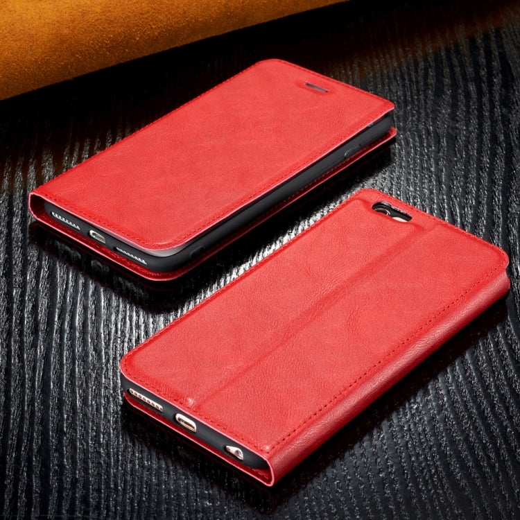 For iPhone 6 & 6s Retro Simple Ultra-thin Magnetic Leather Case with Holder & Card Slots & Lanyard