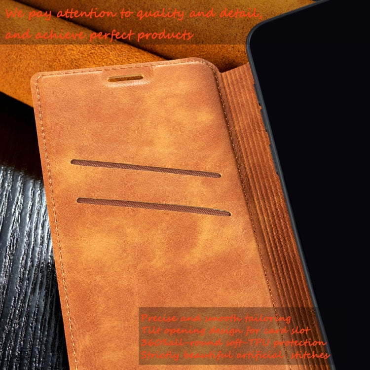 For Galaxy A10s Retro Simple Ultra-thin Magnetic Leather Case with Holder & Card Slots & Lanyard