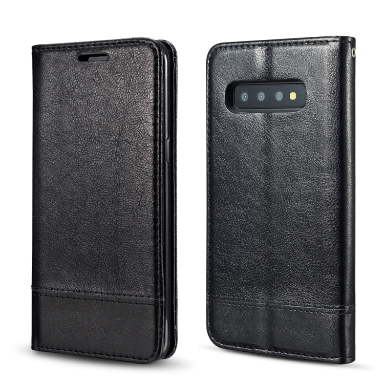 For Galaxy S10 Plus Double-sided Absorption Splicing Horizontal Flip Leather Case with Holder & Card Slots & Lanyard