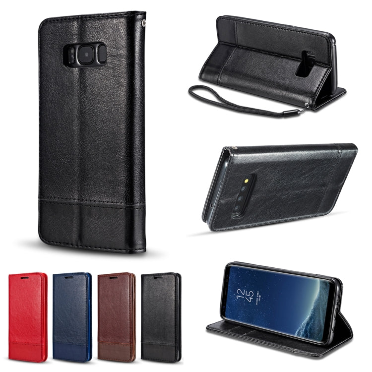 For Galaxy S10 Plus Double-sided Absorption Splicing Horizontal Flip Leather Case with Holder & Card Slots & Lanyard