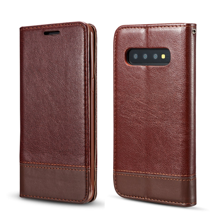 For Galaxy S10 Plus Double-sided Absorption Splicing Horizontal Flip Leather Case with Holder & Card Slots & Lanyard