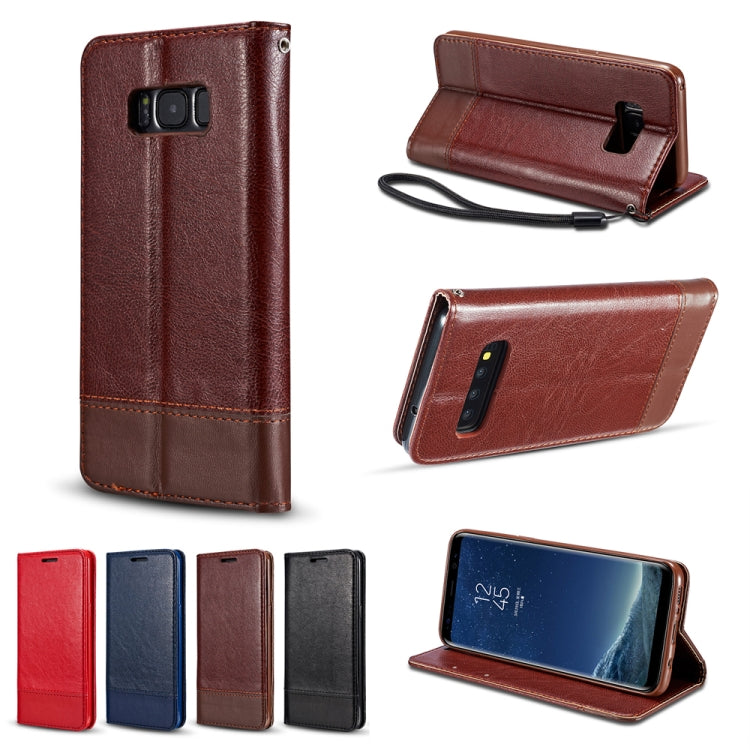 For Galaxy S10 Plus Double-sided Absorption Splicing Horizontal Flip Leather Case with Holder & Card Slots & Lanyard