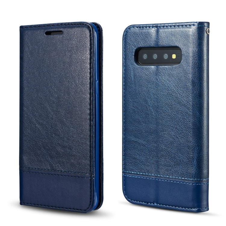 For Galaxy S10 Plus Double-sided Absorption Splicing Horizontal Flip Leather Case with Holder & Card Slots & Lanyard