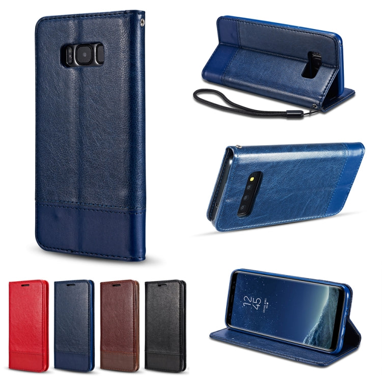 For Galaxy S10 Plus Double-sided Absorption Splicing Horizontal Flip Leather Case with Holder & Card Slots & Lanyard