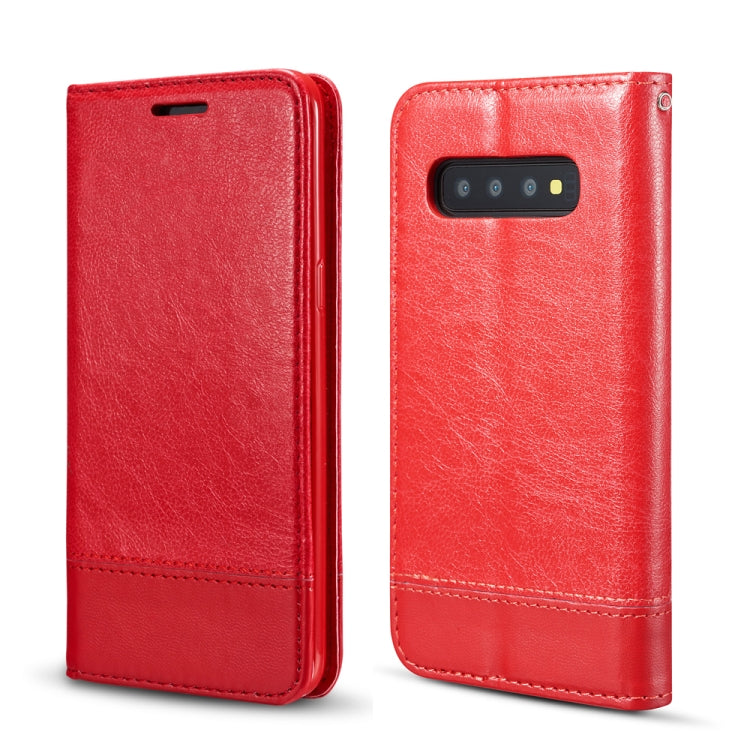 For Galaxy S10 Plus Double-sided Absorption Splicing Horizontal Flip Leather Case with Holder & Card Slots & Lanyard