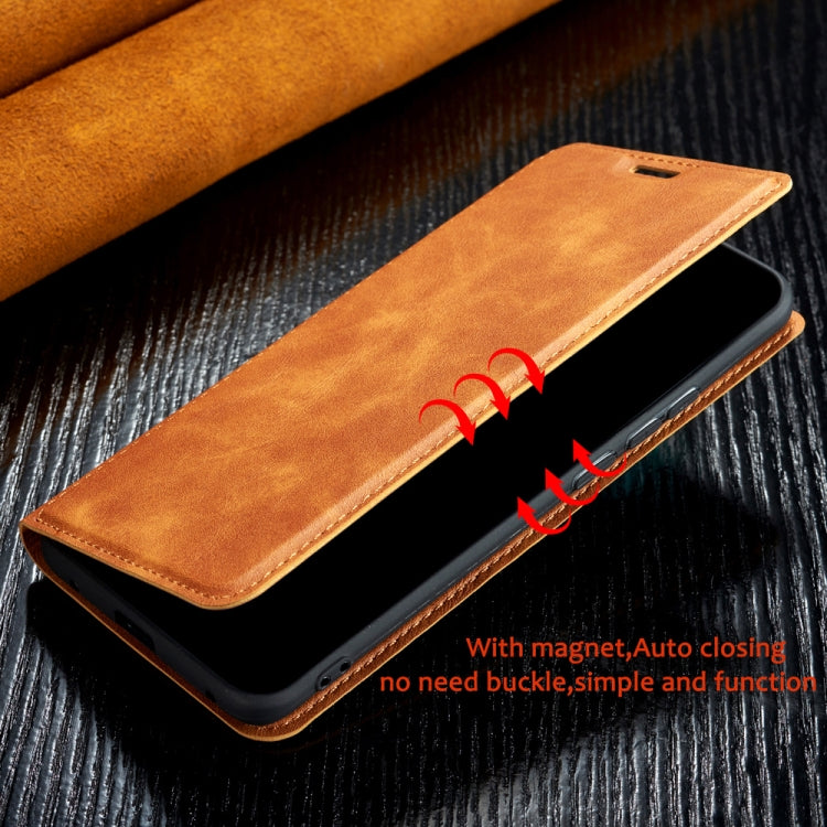 For Galaxy A20s Retro Simple Ultra-thin Magnetic Leather Case with Holder & Card Slots & Lanyard