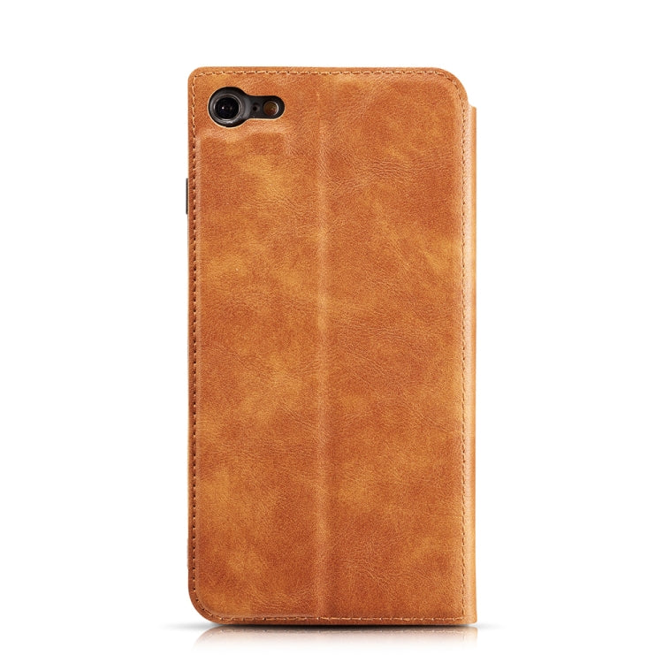 For iPhone SE 2022 / SE 2020 / 8 / 7  Retro Simple Ultra-thin Magnetic Leather Case with Holder & Card Slots & Lanyard