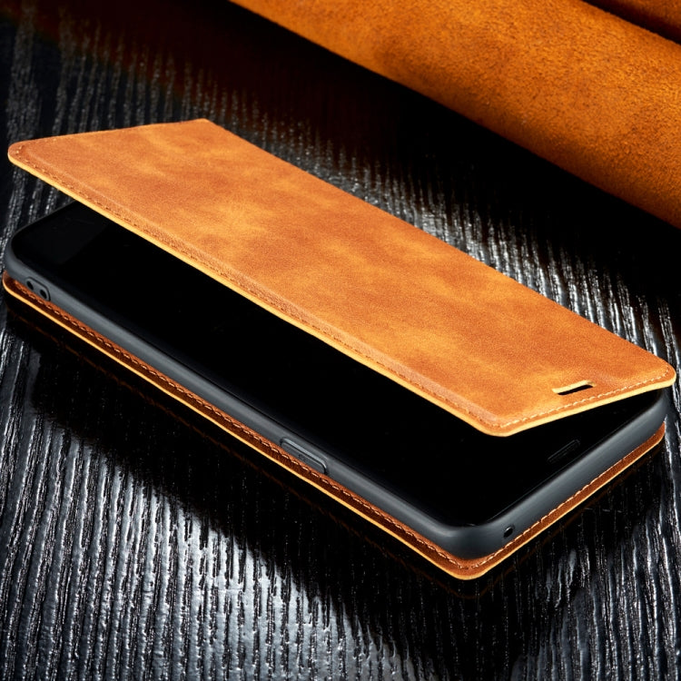 For iPhone SE 2022 / SE 2020 / 8 / 7  Retro Simple Ultra-thin Magnetic Leather Case with Holder & Card Slots & Lanyard