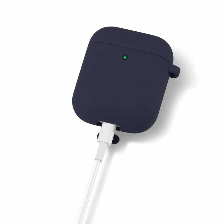 ENKAY Hat-Prince for Apple AirPods 1 / 2 Wireless Earphone Silicone Soft Protective Case with Carabiner and A Pair of Earplug